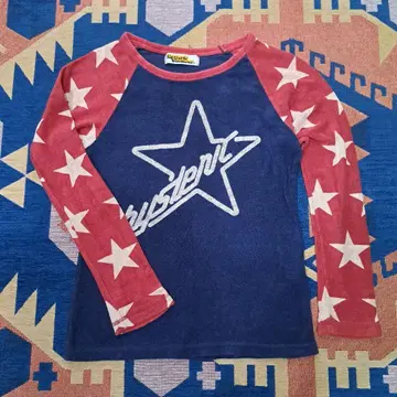 Hysteric Glamour 별 패턴 래글런 T셔츠 파일 원단