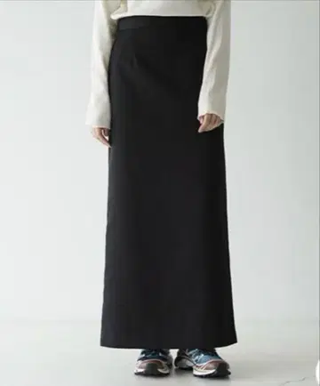 loeff 블랙 타이트 롱 스커트