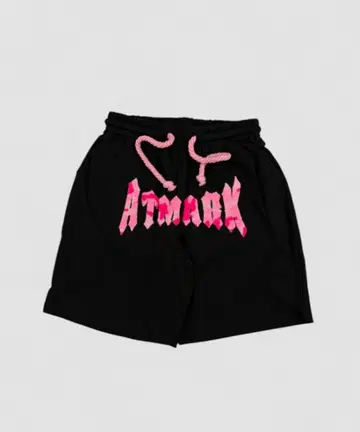 블랙 숏팬츠 핑크 로고 ATMARK