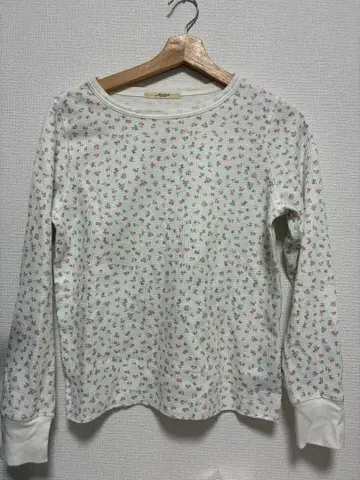 Alley by w closet 프린트 와플 크루넥 롱T 미니 꽃무늬