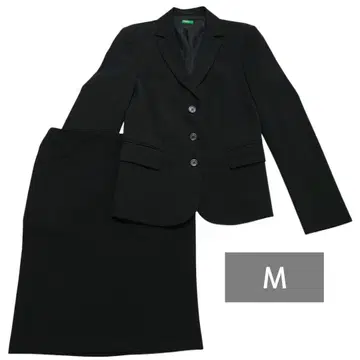 레어 이탈리아제 Benetton 스커트 수트 셋업 블랙 (M 상당)