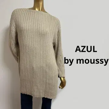 [ 4025 ] AZUL bymoussy 사이드 슬릿 롱 기장 니트 L