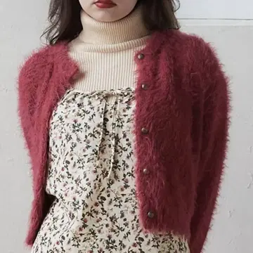 tina jojun 샤기 니트 가디건