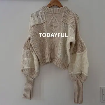 [ 새상품급 ] TODAYFUL 패치워크 퍼프 니트 아이보리