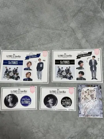 SixTONES 다나카 쥬리 마츠무라 호쿠토 스티커/캔뱃지 세트