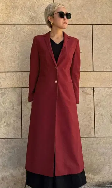 JENNE 모던 롱 자켓 레드