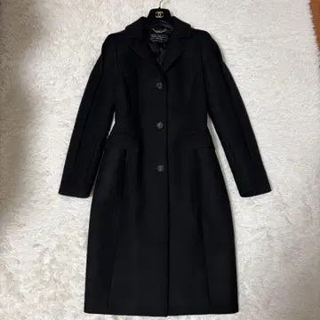 극미품 [ 살바토레 페라가모 ] 롱 코트 울 M 간치니 블랙