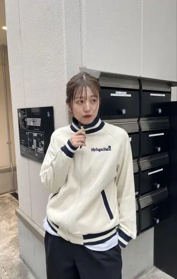 마이 슈가 베이비 트랙 자켓 저지 라인 지퍼 니트