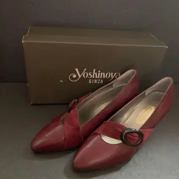 요시노야 버건디 하이힐 펌프스