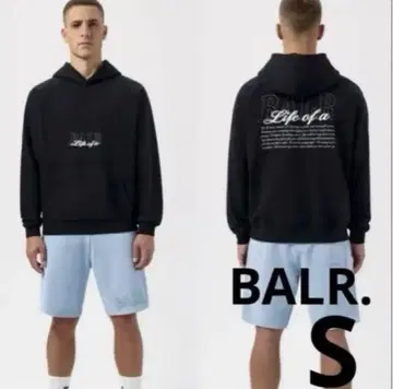 [새상품] 택 포함 BALR. 보더 후드티 로고 맨투맨 S 블랙