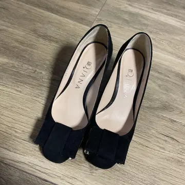 D'JANA 블랙 스웨이드 힐 21.5cm