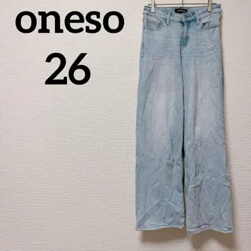 1점 한정 oneso [26] 라이트 블루 와이드 레그 데님 루즈핏