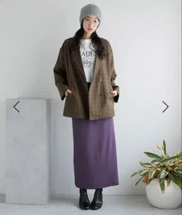 완판 LOWRYS FARM 라나테크 루즈 자켓 체크