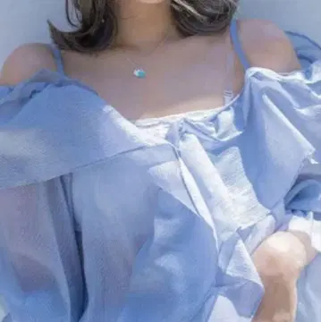블루 파랑 오프숄더 블라우스
