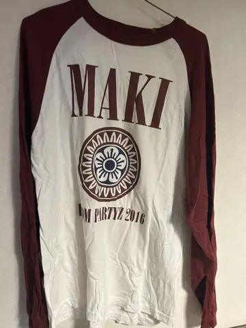 MAKI 롱 T 래글런 빨간색
