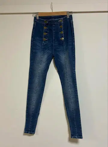 제이다 하이웨스트 더블 버튼 스키니