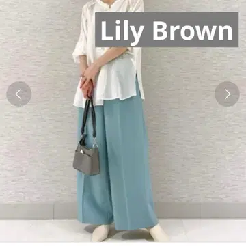 LILY BROWN 센터 프레스 하이웨스트 팬츠