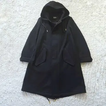 THE RERACS 울 롱 모즈 코트 블랙 애로우즈 별주