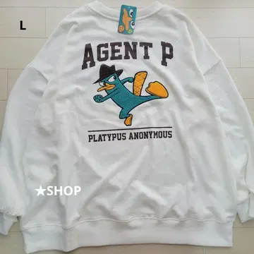 디즈니 에이전트 P 오리너구리 페리 트레이닝복 맨투맨 L