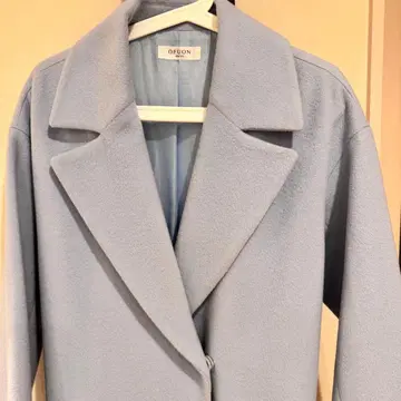 롱 코트 여성용 겨울 아우터 블루 심플 오피스 캐주얼 M