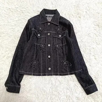 데님 자켓 자켓 아우터 입체 꽃 Lassintte