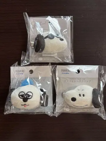 스누피 마스코트 헤어 클립 스누피 조이 쿨 올라프 3종 세트