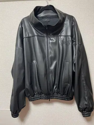 AMNJX 히라모토 렌 페이크 가죽 자켓 블랙