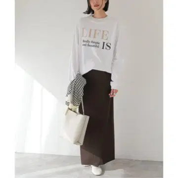 컨디션 최상 JOURNAL STANDARD LIFE 로고 롱 T셔츠