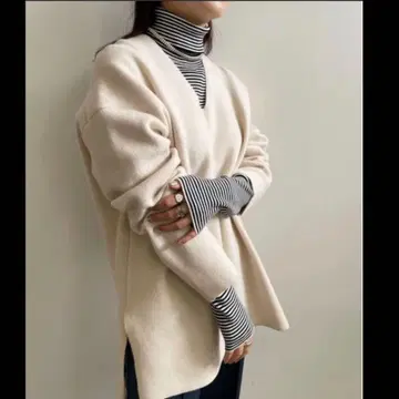 Ameri 울 캐시미어 SOFT FORM V NECK KNIT TOP