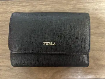 FURLA 블랙 3단 폴더형 지갑 블랙 가죽 지갑 미니