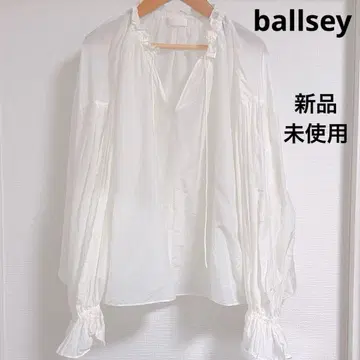볼지 실크 코튼 넥 개더 블라우스 볼지