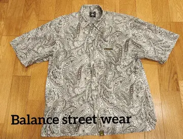 초레어 Balance street wear 페이즐리 무늬 반팔 오픈 셔츠