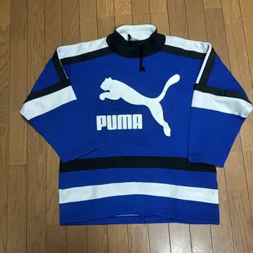 90's PUMA 저지 히트 유니온 EXTRA 파랑 미들넥