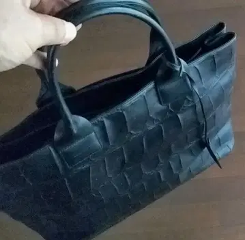 블랙 가죽 토트백