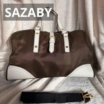 SAZABY 브라운과 화이트의 보스턴 백