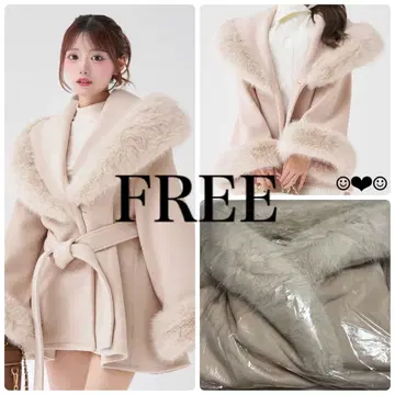 Darich 허리 벨트 프린세스 라인 코트 핑크 FREE