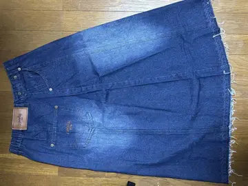 다크 블루 데님 롱 스커트 와지보이 wudgeboy