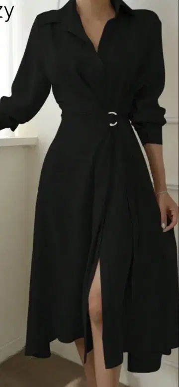 블랙 셔츠 원피스 XL