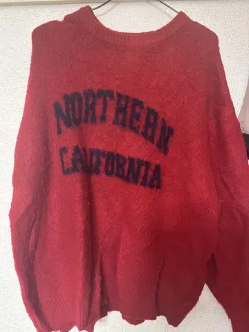 빨간색 NORTHERN CALIFORNIA 긴팔 스웨터