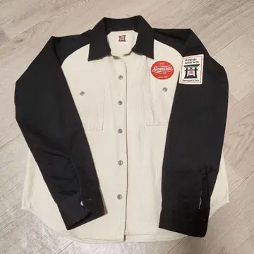 사무라이 진 긴팔 셔츠 콜라 셔츠 베이지 블랙