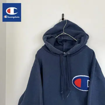 Champion 후드 부착 후드티 빅 로고 [ 새상품급 ]