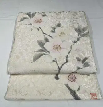 [ 가을의 멋내기에 ] 미사용 순수 실크 작가 작품 손그림 후쿠로 오비