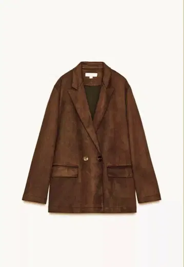 ZARA 스웨이드 느낌 테일러드 자켓 다크 브라운