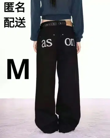 as''on ason 블랙 스트레이트 데님 팬츠 M 사이즈
