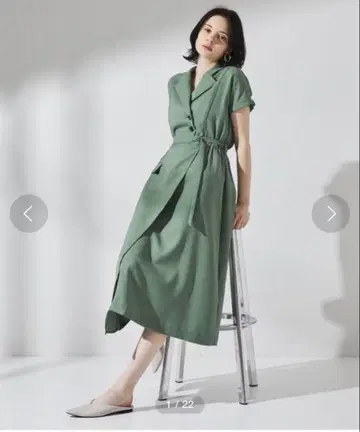 린넨풍 발트 반팔 셔츠 린넨 원피스 유나이티드 도쿄 sm 사이즈