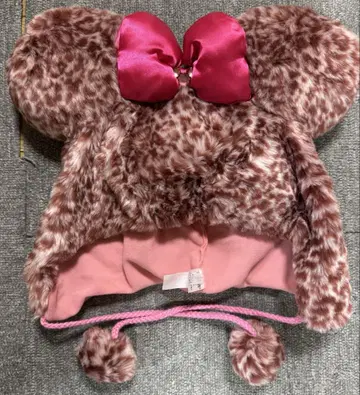 디즈니 레오파드 무늬 팬캡 핑크
