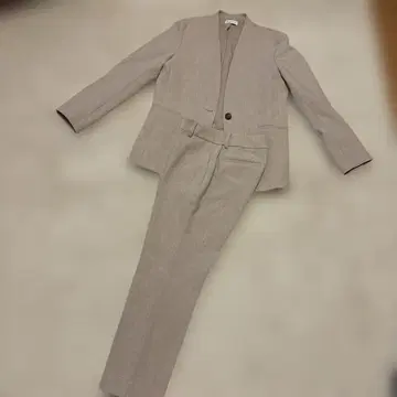 PLST 베이지 노카라 수트 셋업 M