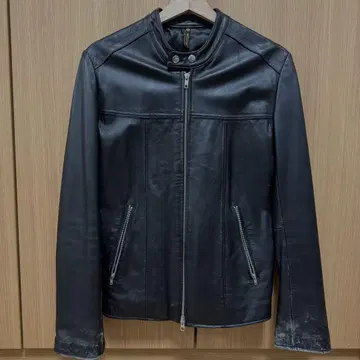 블랙 레더 자켓
