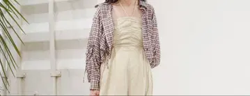[ kastane ] 체크 개더 셔츠