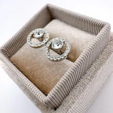 스와로브스키 귀걸이 Creativity Circle 실버 톤